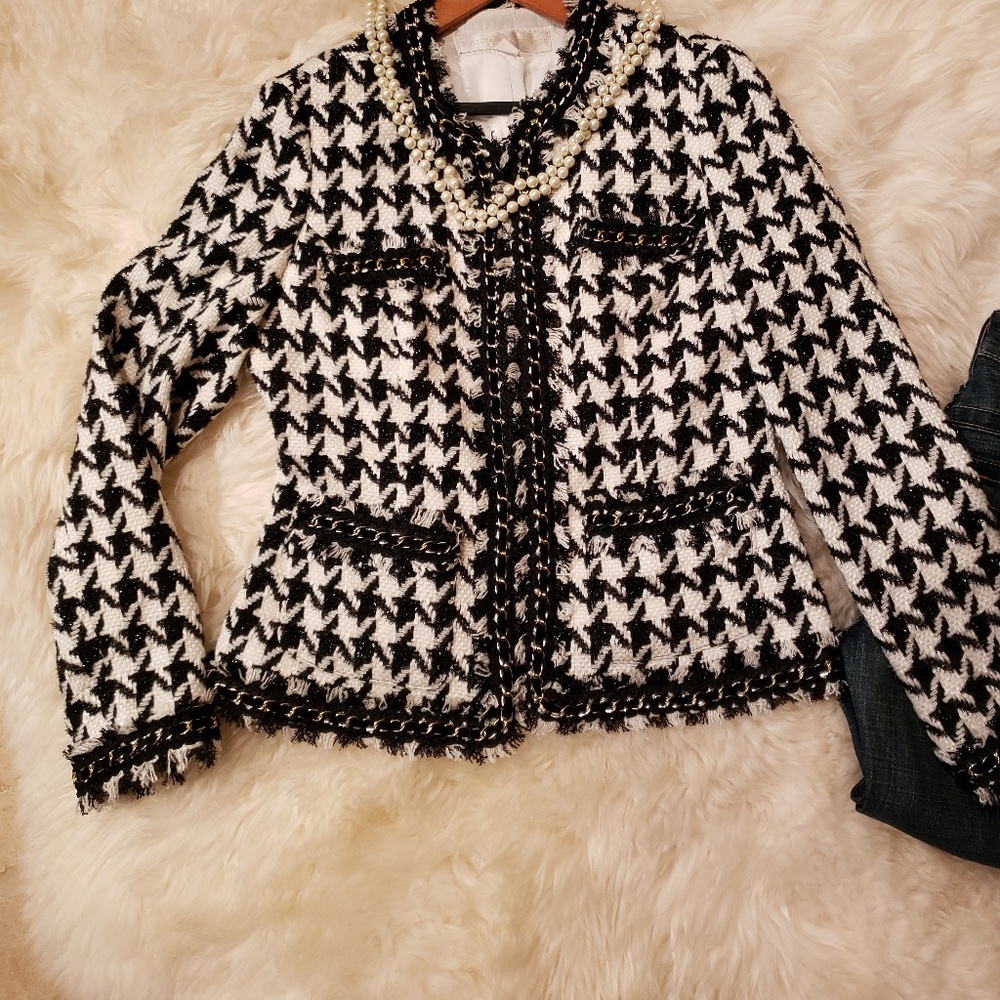 houndstooth sparkle coat
